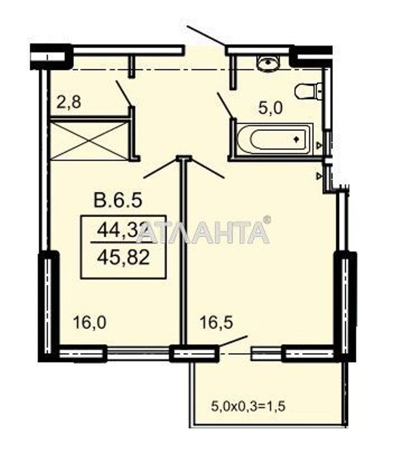 1-room apartment apartment by the address st. Topolinnyy per (area 45,5 m²) - Atlanta.ua - photo 9