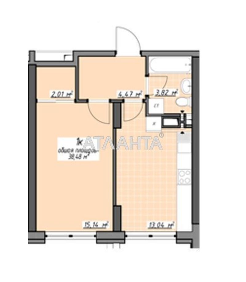 1-room apartment apartment by the address st. Glushko ak pr Dimitrova pr (area 38,9 m²) - Atlanta.ua - photo 5