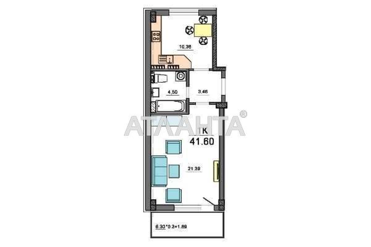 1-room apartment apartment by the address st. Vokzalnyy per (area 48 m²) - Atlanta.ua - photo 4