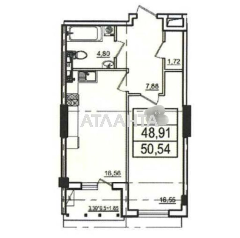 1-room apartment apartment by the address st. Kulikovskiy 2 y per (area 50,5 m²) - Atlanta.ua - photo 3