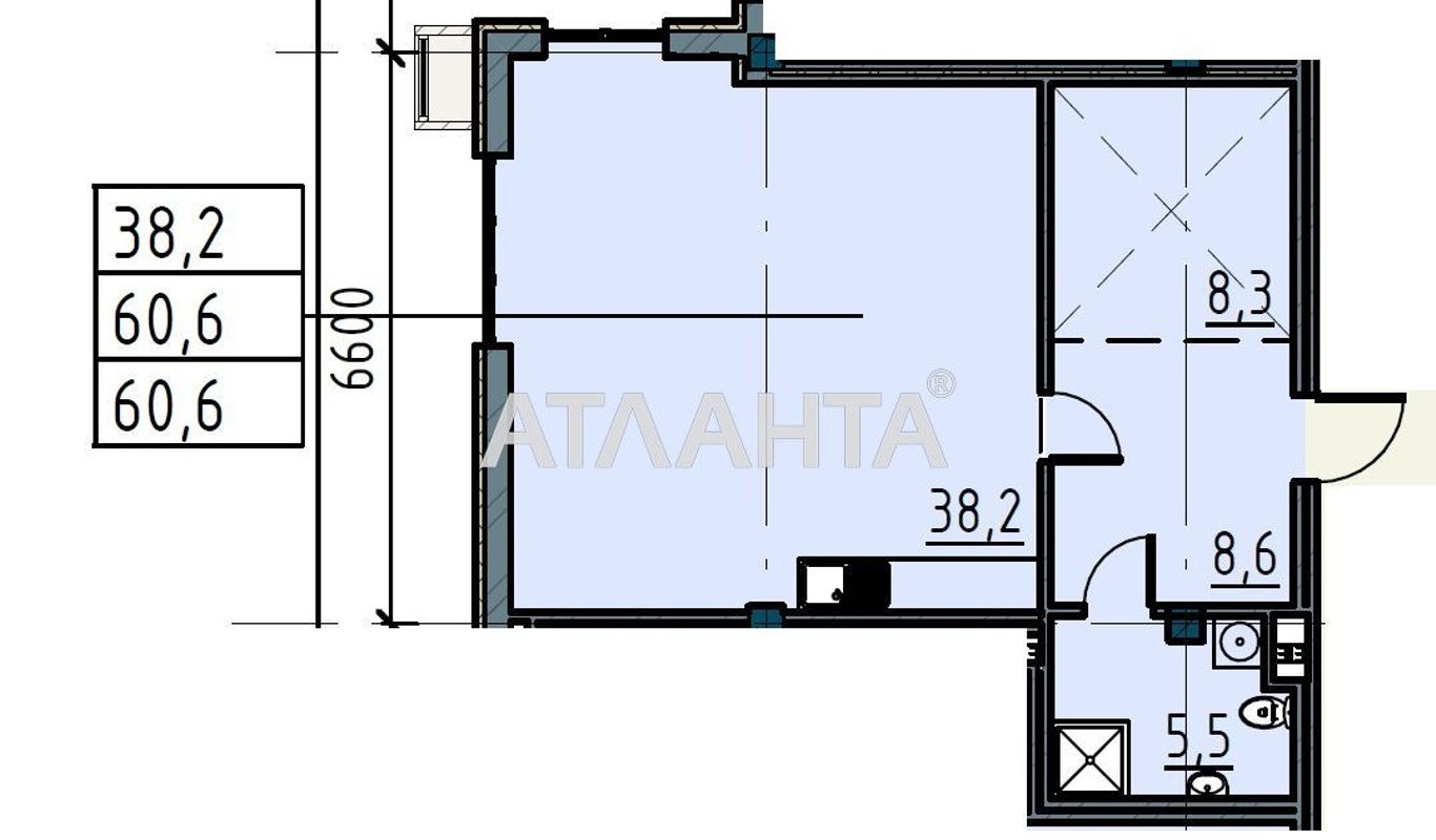 1-кімнатна квартира за адресою вул. Рішельєвська (площа 60,5 м²) - Atlanta.ua - фото 7