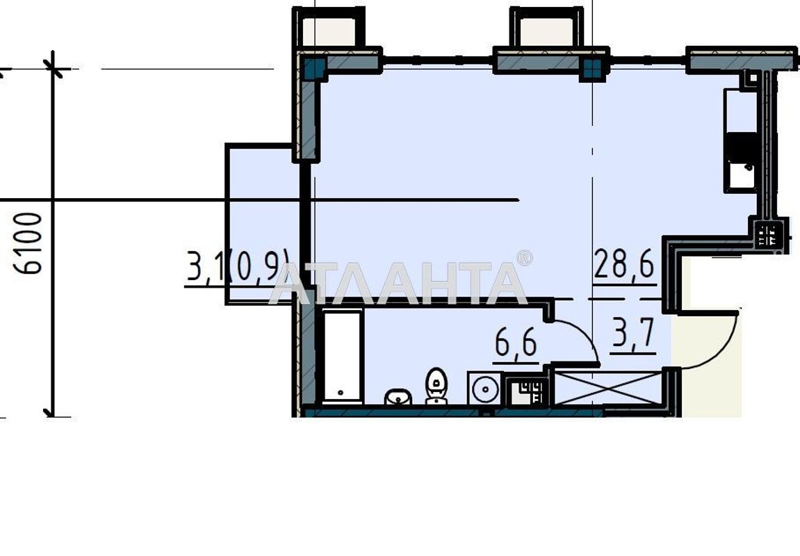 1-комнатная квартира по адресу ул. Ришельевская (площадь 39,9 м²) - Atlanta.ua - фото 8