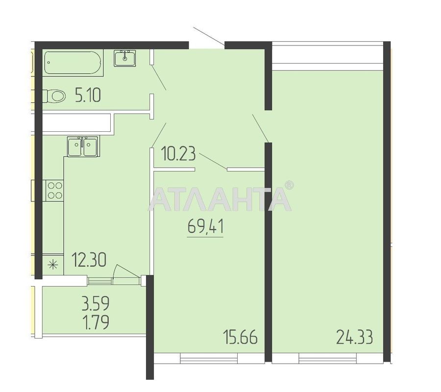 2-комнатная квартира по адресу ул. Краснова (площадь 69,4 м²) - Atlanta.ua - фото 8