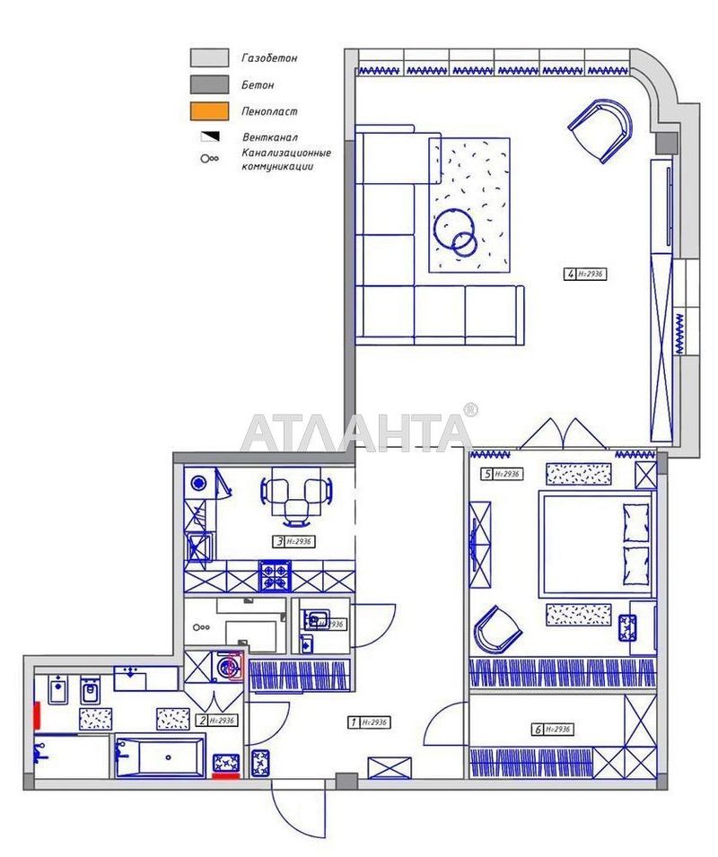 2-rooms apartment apartment by the address st. Makarenko (area 100 m²) - Atlanta.ua - photo 14