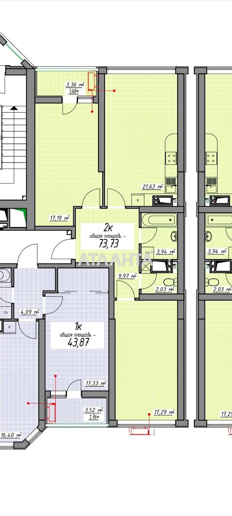 2-кімнатна квартира за адресою вул. Генуезька (площа 73,7 м²) - Atlanta.ua - фото 10