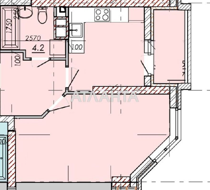 1-кімнатна квартира за адресою Овідіопольська дор. (площа 39 м²) - Atlanta.ua - фото 2