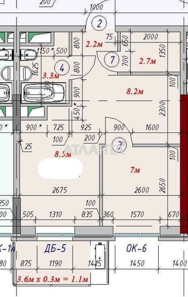 1-комнатная квартира по адресу ул. Тульская (площадь 33 м²) - Atlanta.ua - фото 9