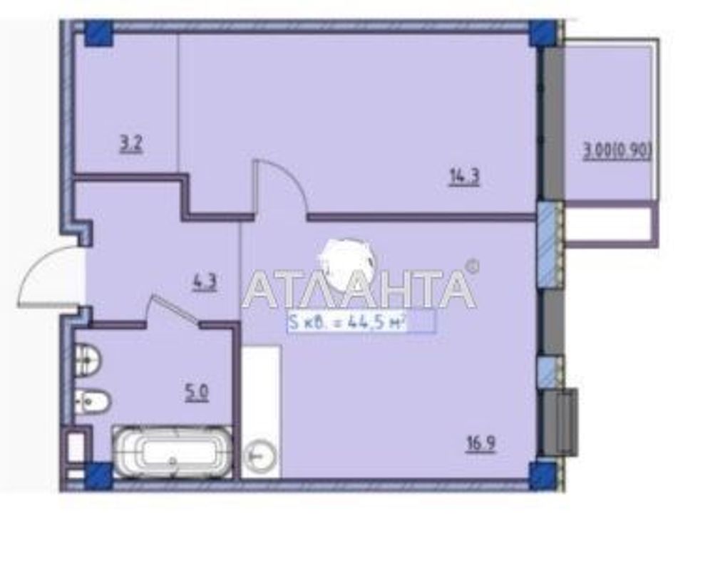 1-комнатная квартира по адресу ул. Приморская (площадь 44,5 м²) - Atlanta.ua - фото 4