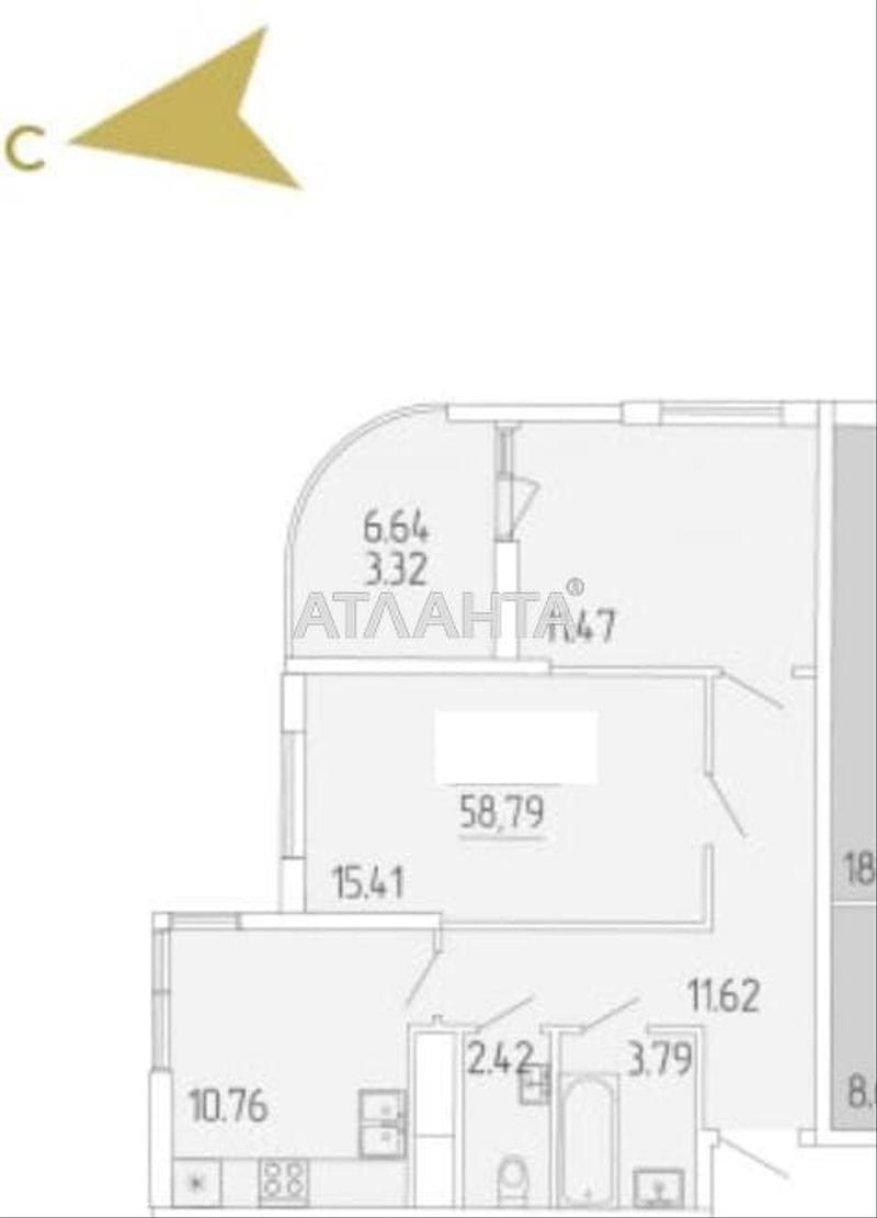 2-комнатная квартира по адресу ул. Краснова (площадь 58,8 м²) - Atlanta.ua - фото 2