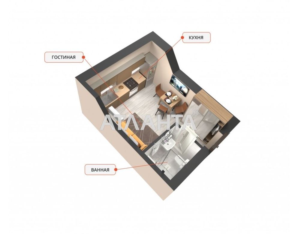 1-room apartment apartment by the address st. Spreysa (area 17 m²) - Atlanta.ua - photo 3