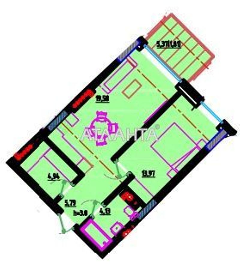 1-room apartment apartment by the address st. Fontanskaya dor Perekopskoy Divizii (area 50,4 m²) - Atlanta.ua - photo 5