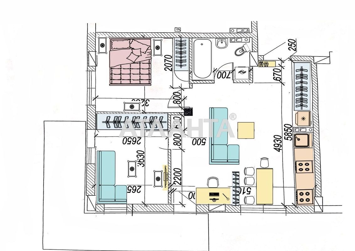 2-rooms apartment apartment by the address st. Sakharova (area 60,5 m²) - Atlanta.ua - photo 5