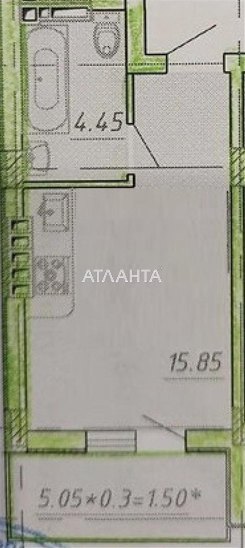 1-room apartment apartment by the address st. Bocharova gen (area 22 m²) - Atlanta.ua - photo 4