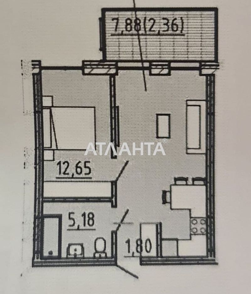 1-комнатная квартира по адресу Фонтанская дор. (площадь 43,3 м²) - Atlanta.ua - фото 3