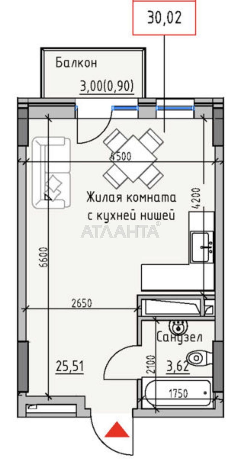 1-кімнатна квартира за адресою вул. Радісна (площа 30 м²) - Atlanta.ua - фото 2