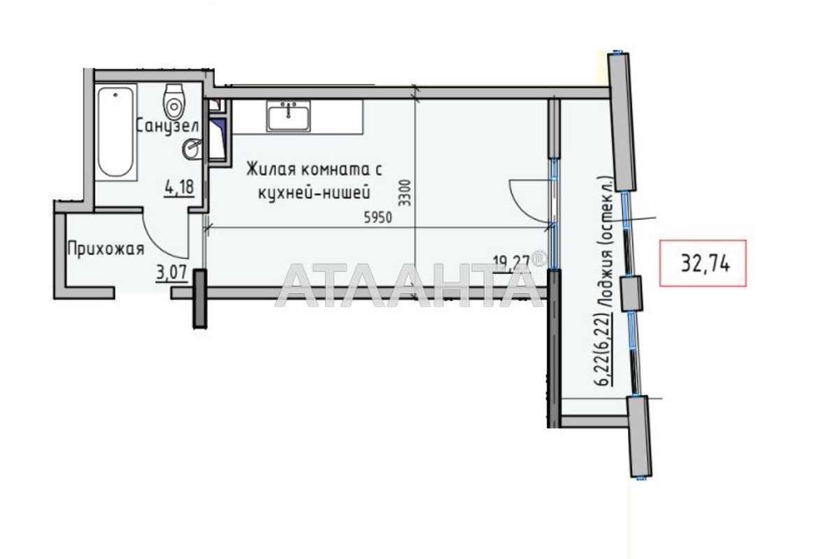 1-кімнатна квартира за адресою вул. Розкидайлівська (площа 33 м²) - Atlanta.ua - фото 8