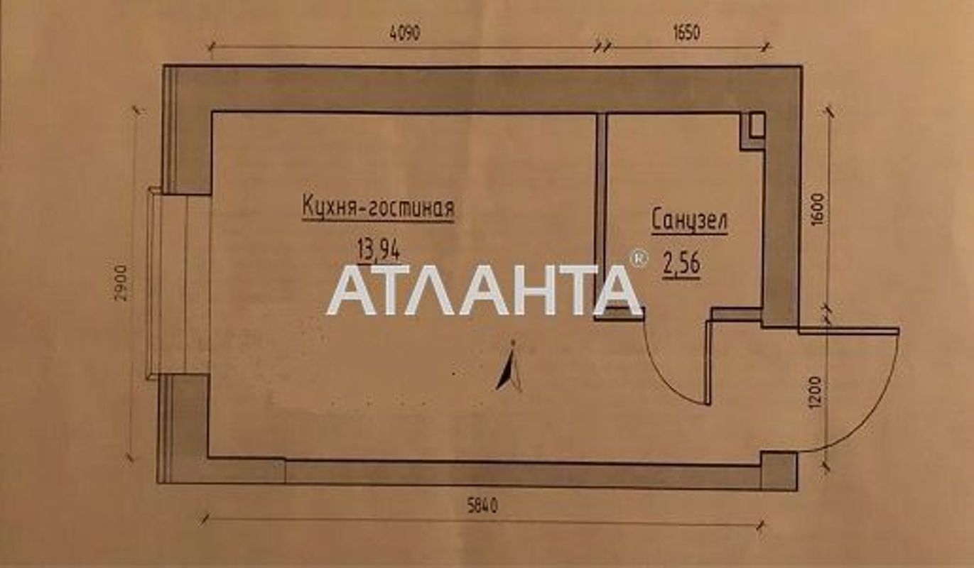 1-кімнатна квартира за адресою вул. Спрейсу (площа 17 м²) - Atlanta.ua - фото 2
