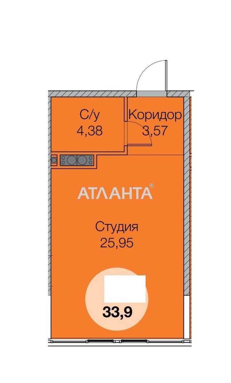 1-кімнатна квартира за адресою вул. Паустовського (площа 34,4 м²) - Atlanta.ua - фото 4