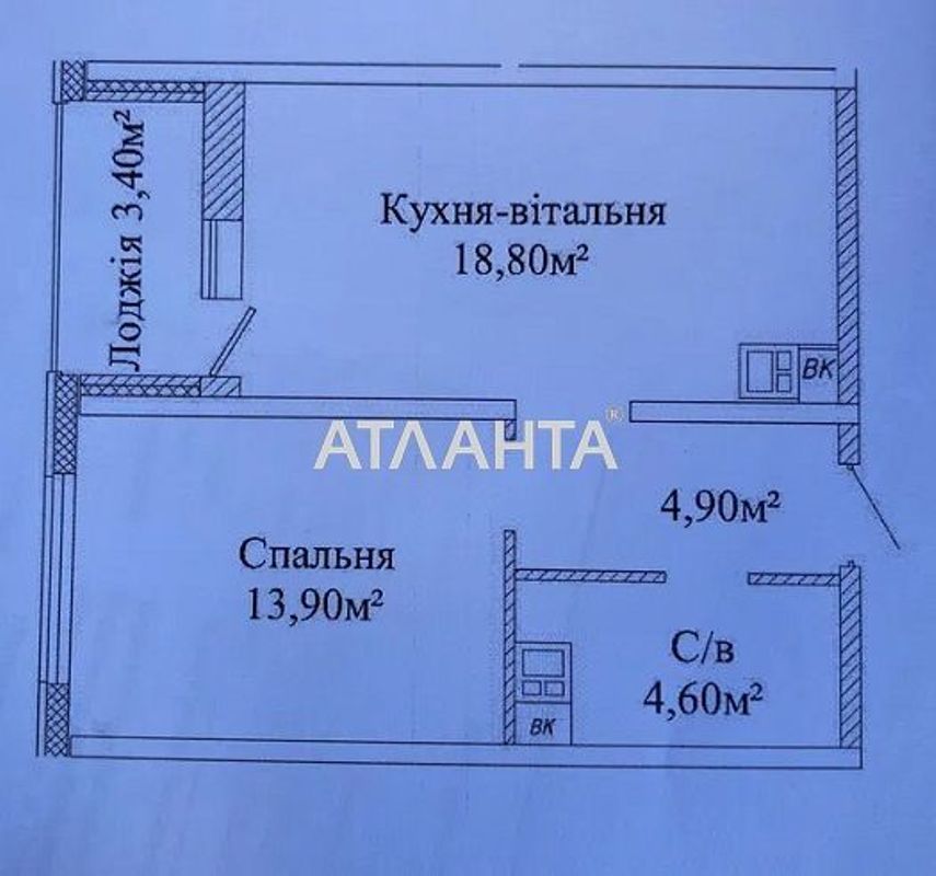 1-room apartment apartment by the address st. Zhabotinskogo Proletarskaya (area 44 m²) - Atlanta.ua - photo 2