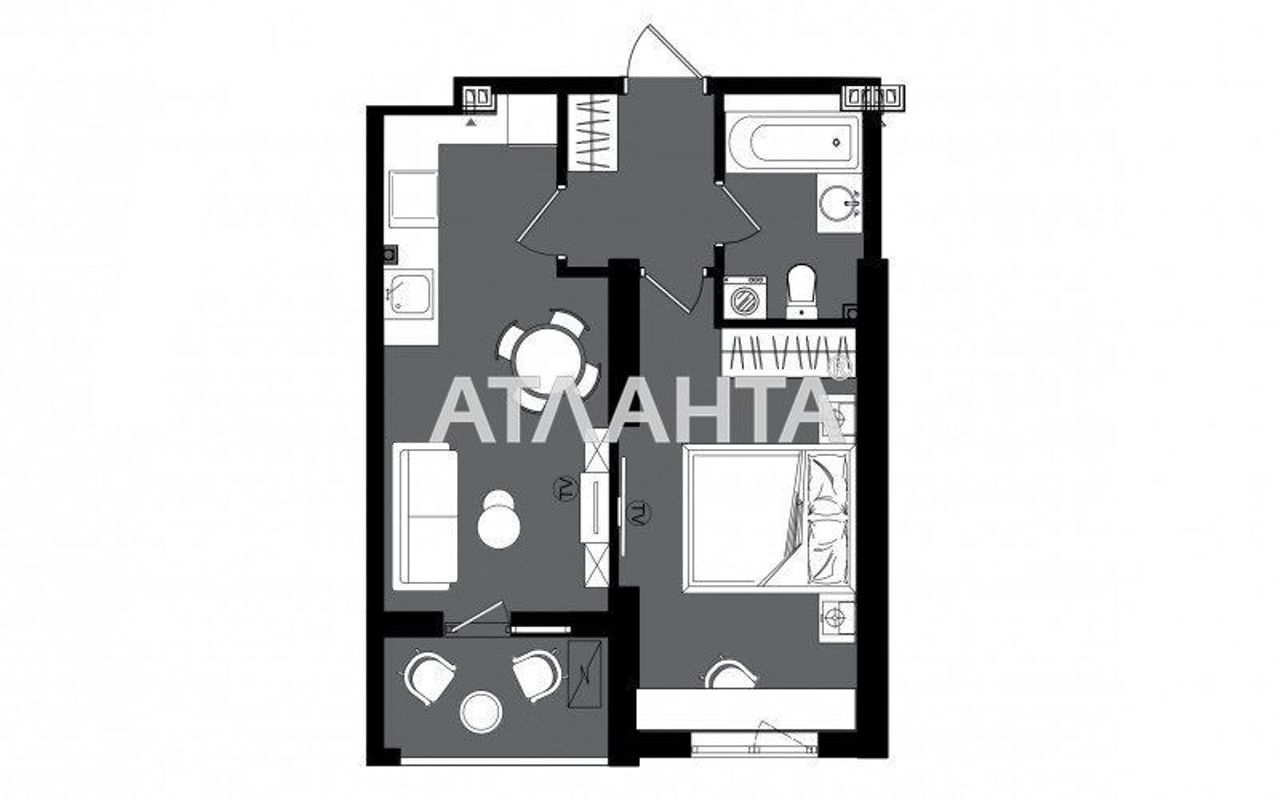1-комнатная квартира по адресу ул. Дача Ковалевского (площадь 40,2 м²) - Atlanta.ua - фото 3