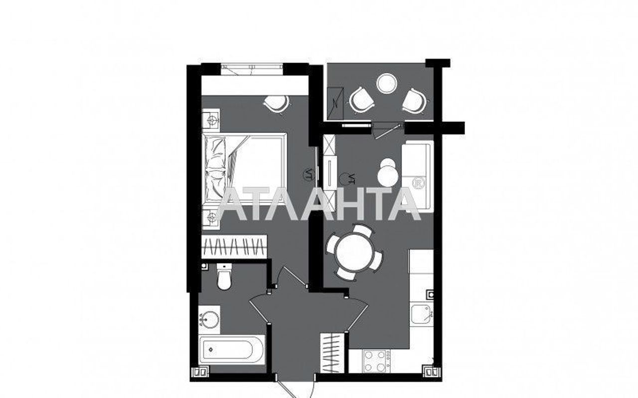 1-room apartment apartment by the address st. Dacha Kovalevskogo Amundsena (area 38,6 m²) - Atlanta.ua - photo 2
