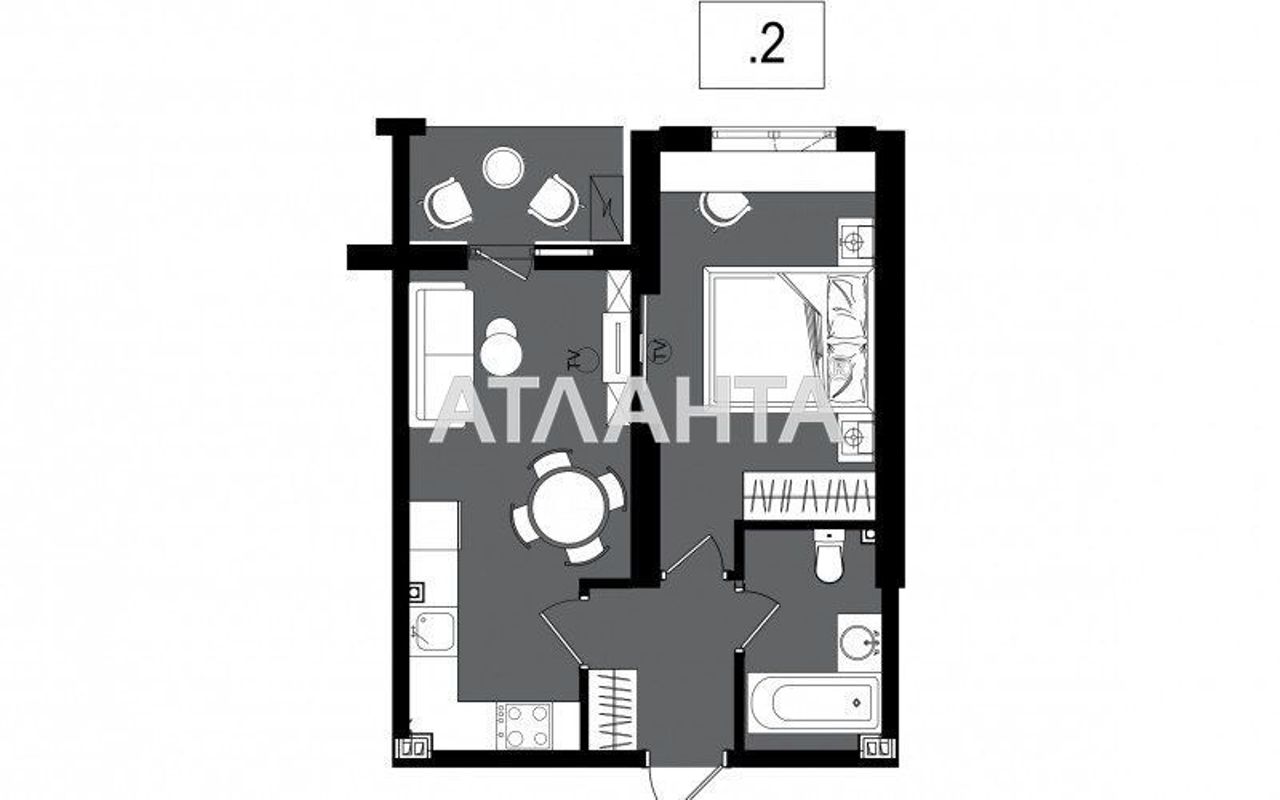 1-room apartment apartment by the address st. Dacha Kovalevskogo Amundsena (area 38,7 m²) - Atlanta.ua - photo 2