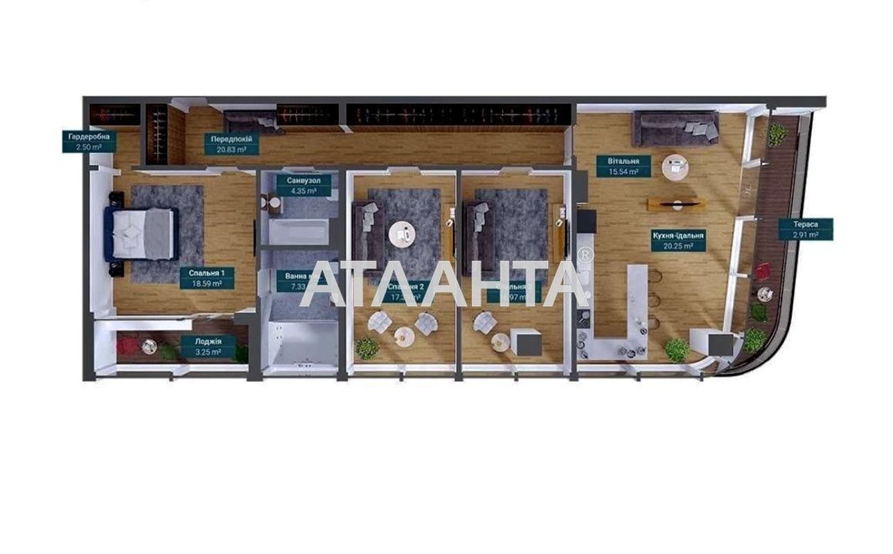 3-комнатная квартира по адресу Французский бул. (площадь 141,3 м²) - Atlanta.ua - фото 2