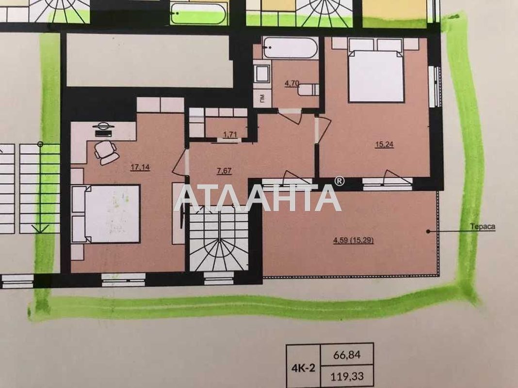 Багатокімнатна квартира за адресою вул. Лемківська (площа 119,3 м²) - Atlanta.ua - фото 4
