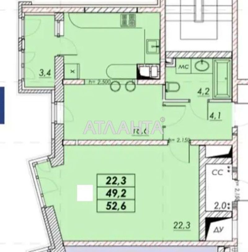 2-rooms apartment apartment by the address st. Prokhorovskaya Khvorostina (area 53 m²) - Atlanta.ua - photo 3