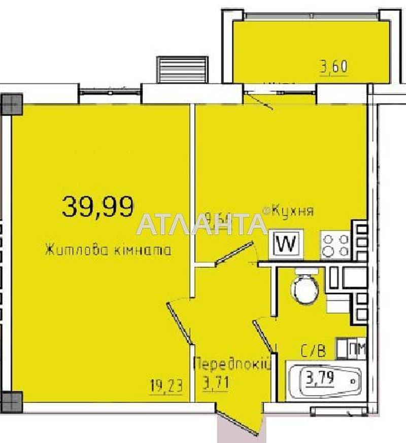 1-room apartment apartment by the address st. Kosmonavtov (area 39,8 m²) - Atlanta.ua - photo 5