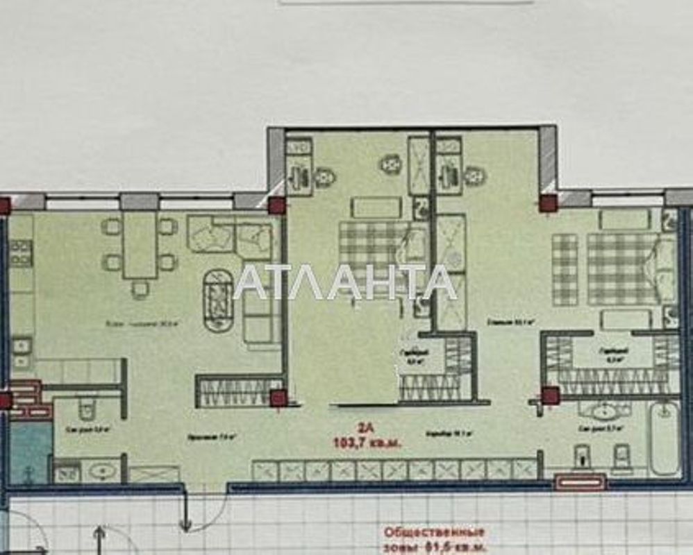 2-комнатная квартира по адресу Южносанаторный пер. (площадь 107 м²) - Atlanta.ua - фото 16