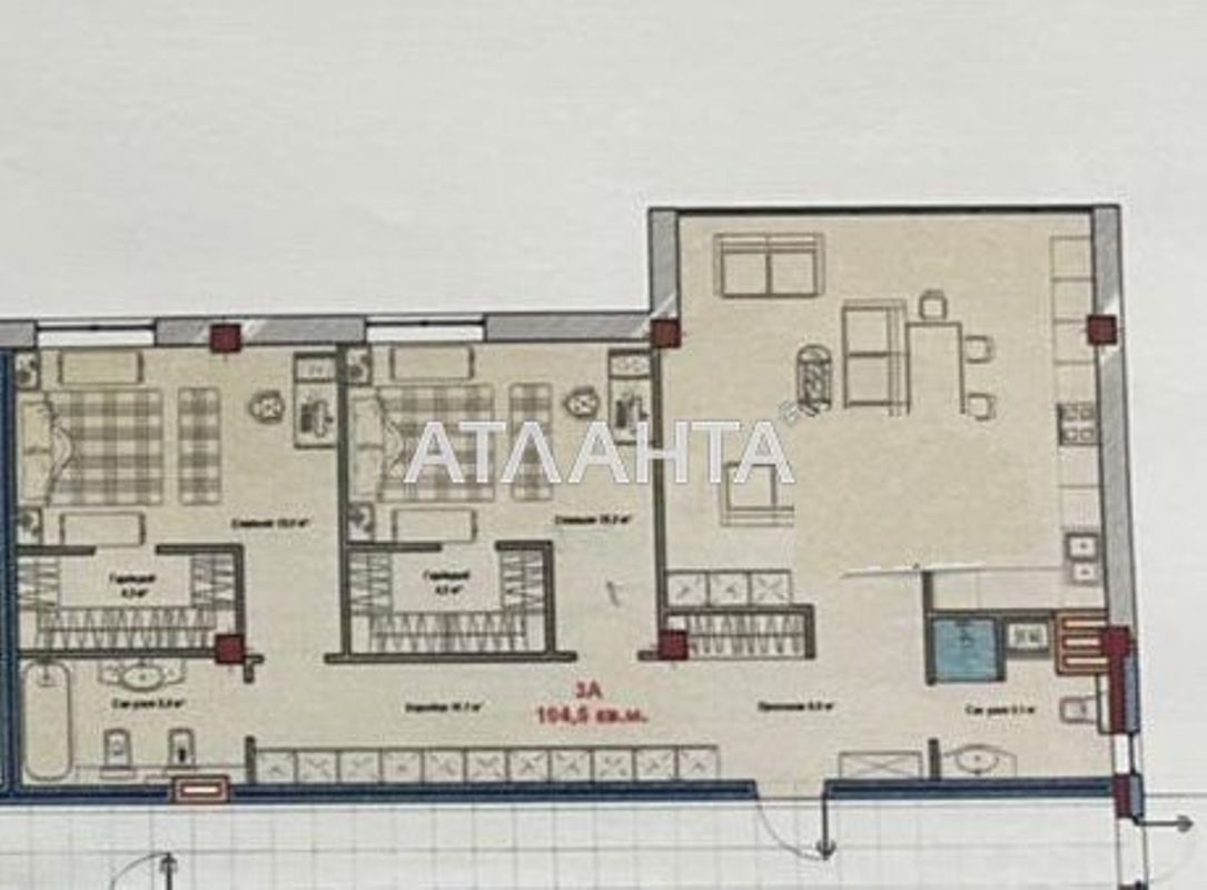 2-rooms apartment apartment by the address st. Yuzhnosanatornyy per (area 109 m²) - Atlanta.ua - photo 12