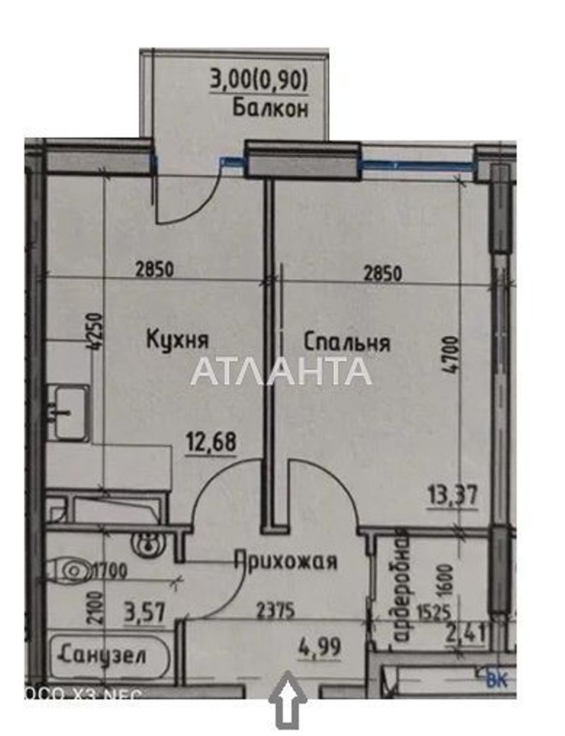 1-room apartment apartment by the address st. Radostnaya (area 38 m²) - Atlanta.ua - photo 3