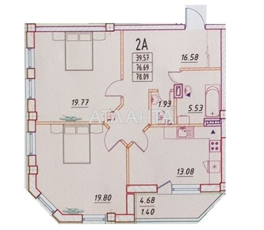 2-комнатная квартира по адресу Михаила Жванецкого бул. (площадь 78 м²) - Atlanta.ua - фото 2