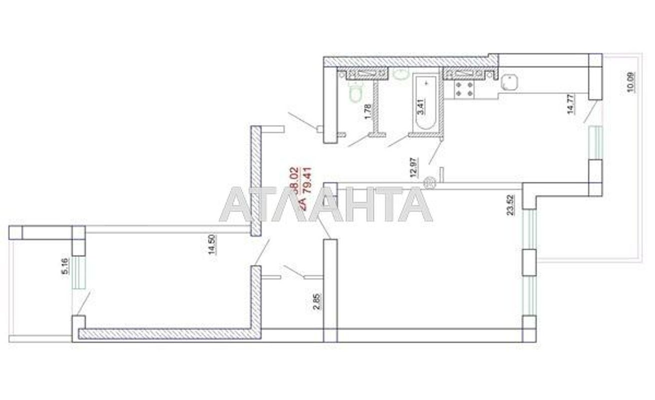 2-rooms apartment apartment by the address st. Tsvetaeva gen (area 82,4 m²) - Atlanta.ua - photo 6