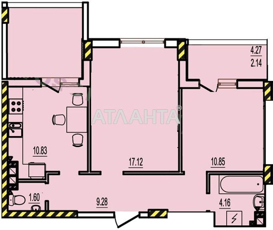 2-rooms apartment apartment by the address st. Stroitelnaya (area 60 m²) - Atlanta.ua - photo 2