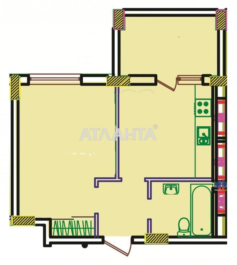 1-кімнатна квартира за адресою вул. Будівельна (площа 40 м²) - Atlanta.ua - фото 2