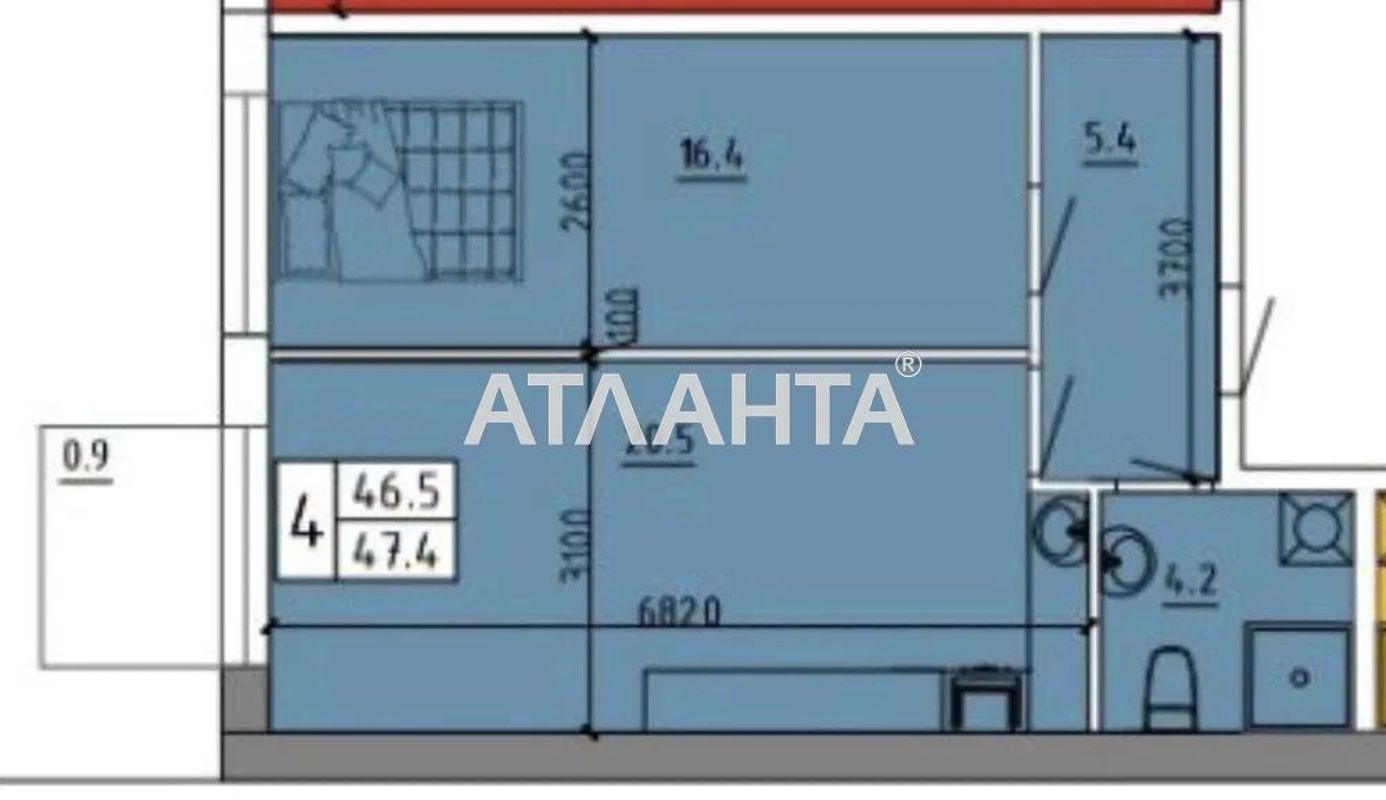 1-room apartment apartment by the address st. Nebesnoy Sotni pr Zhukova marsh pr Leninskoy iskry pr (area 48 m²) - Atlanta.ua - photo 2