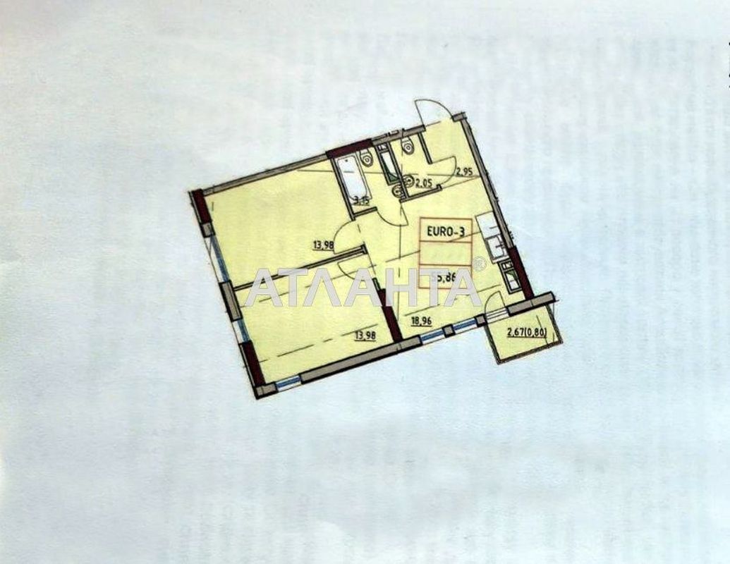 2-rooms apartment apartment by the address st. Primorskaya Suvorova (area 56 m²) - Atlanta.ua - photo 3