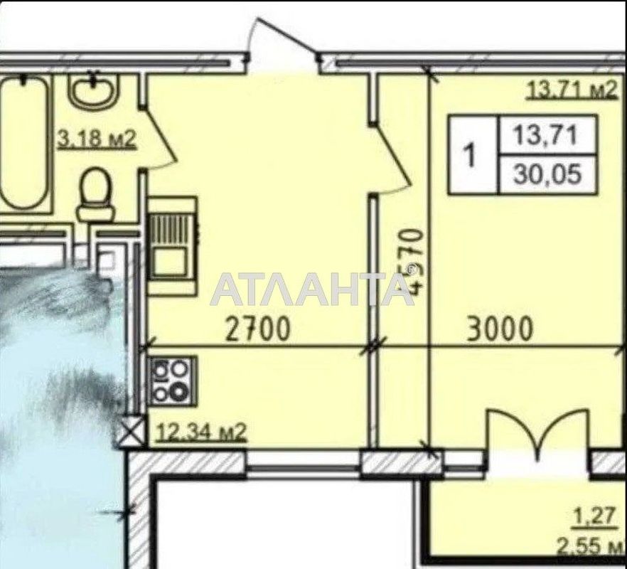 1-room apartment apartment by the address st. Geranevaya (area 32 m²) - Atlanta.ua - photo 7
