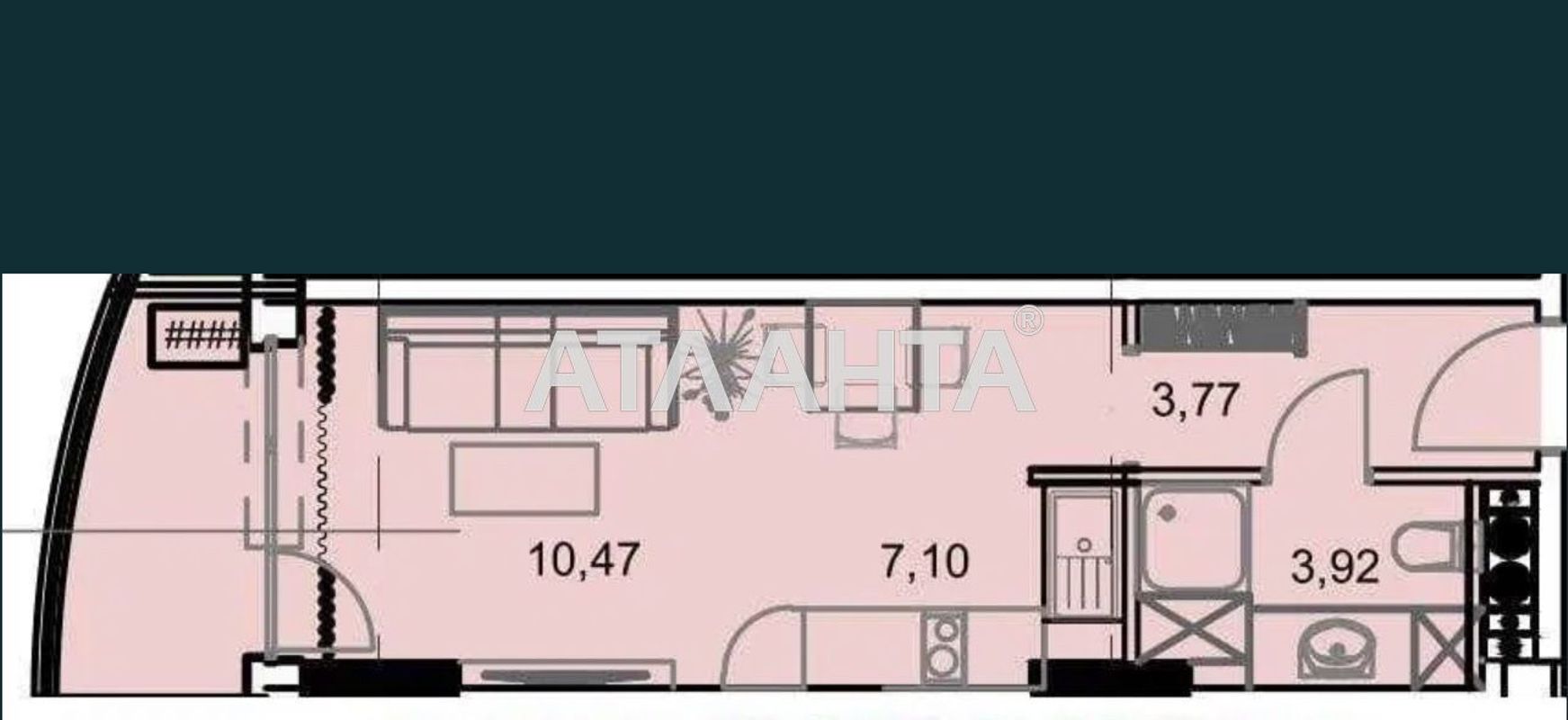 1-room apartment apartment by the address st. Gagarinskoe plato (area 26 m²) - Atlanta.ua - photo 4