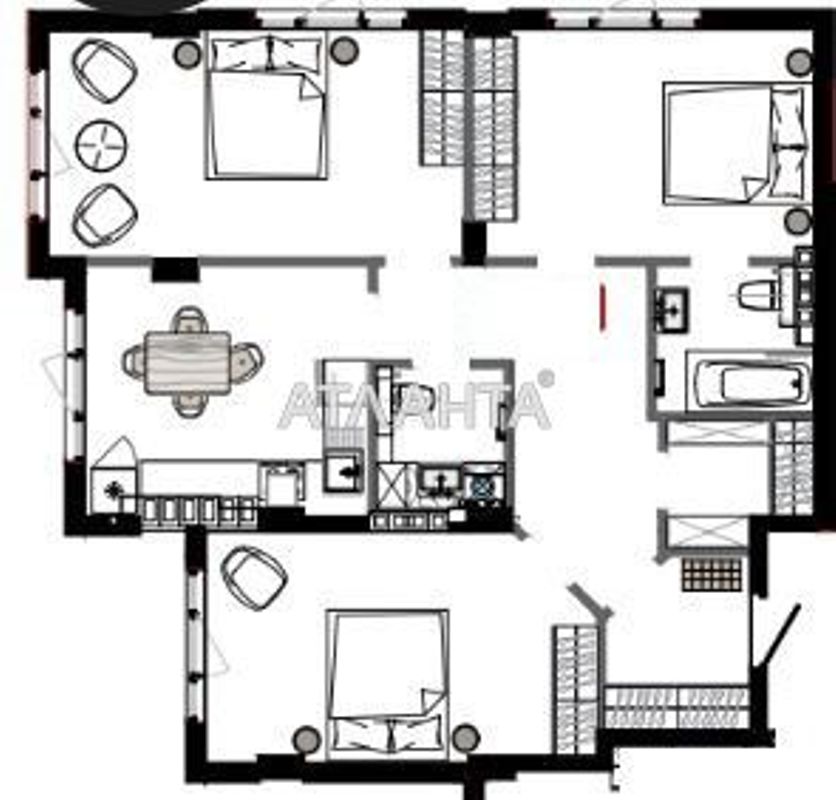 3-rooms apartment apartment by the address st. Marselskaya (area 77,8 m²) - Atlanta.ua - photo 2