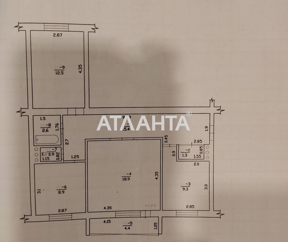 3-кімнатна квартира за адресою вул. Гвардійська (площа 74,2 м²) - Atlanta.ua - фото 9