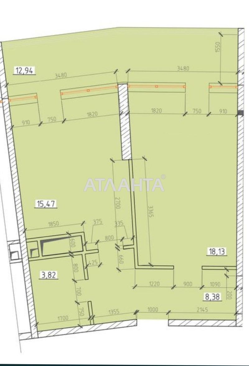 1-кімнатна квартира за адресою вул. Генуезька (площа 51,8 м²) - Atlanta.ua - фото 2