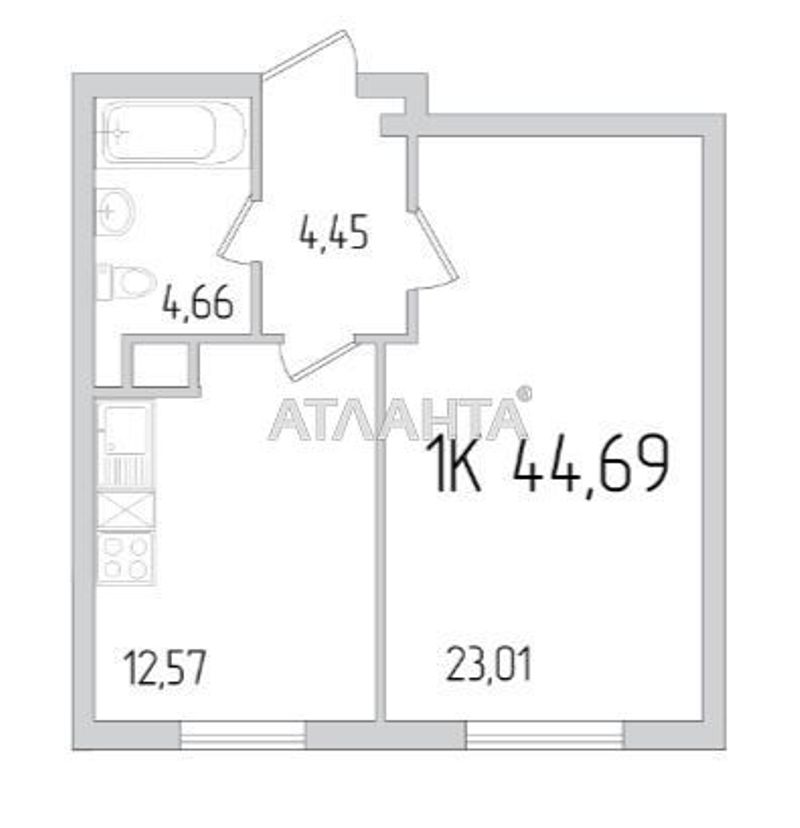 1-room apartment apartment by the address st. Sakharova (area 44,7 m²) - Atlanta.ua - photo 5