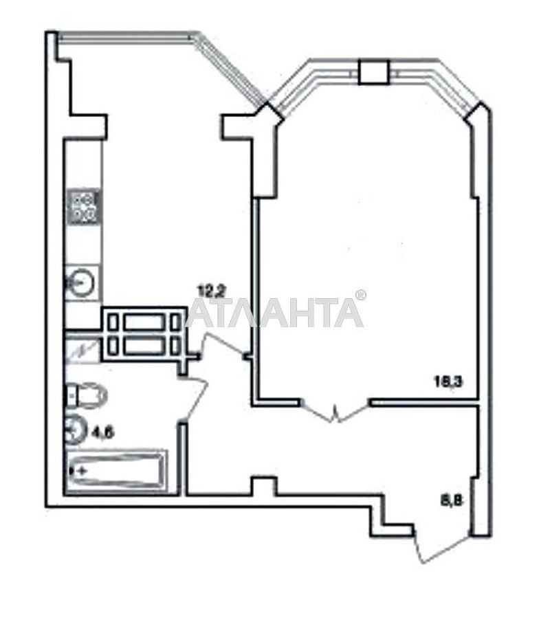 1-комнатная квартира по адресу ул. Паустовского (площадь 42,7 м²) - Atlanta.ua - фото 6