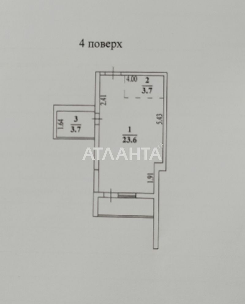1-комнатная квартира по адресу Фонтанская дор. (площадь 34,6 м²) - Atlanta.ua - фото 10