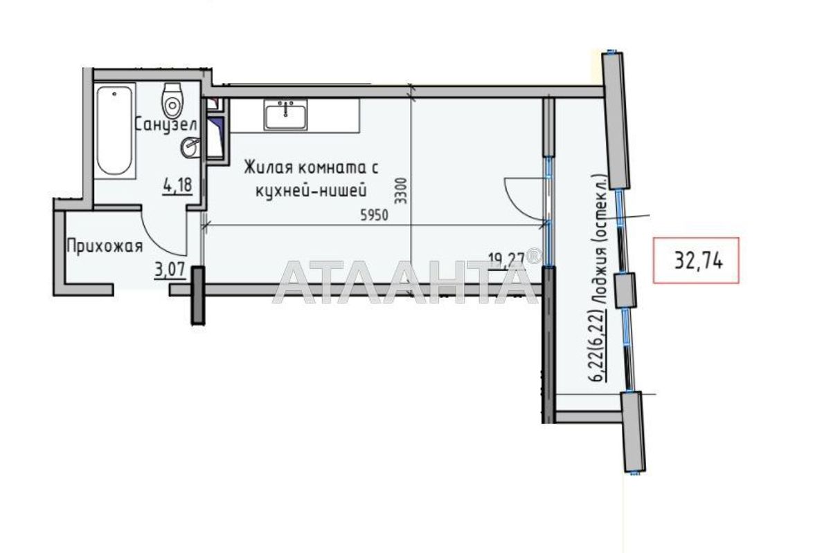 1-room apartment apartment by the address st. Raskidaylovskaya Stanislavskogo (area 33 m²) - Atlanta.ua - photo 8