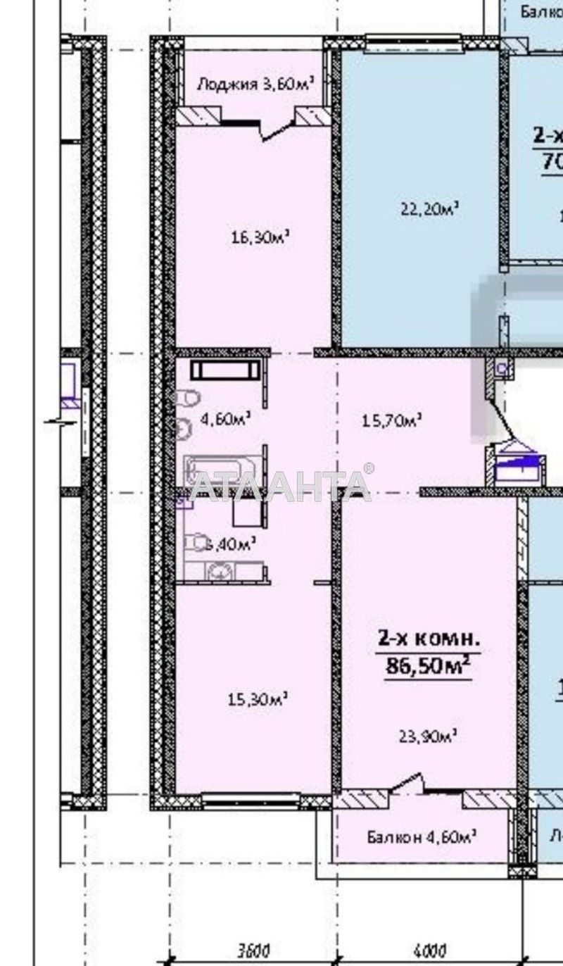 2-комнатная квартира по адресу Гагарина пр. (площадь 86,5 м²) - Atlanta.ua - фото 6