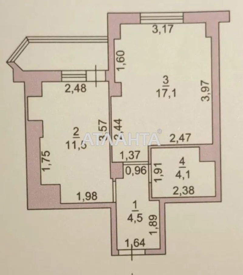 1-комнатная квартира по адресу ул. Гранитная (площадь 41 м²) - Atlanta.ua - фото 4